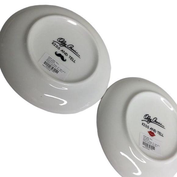OlegCassini He & She Porcelain Set Of 2 Appetizer Serving 5” Plates Gift Set NIB - Picture 6 of 10